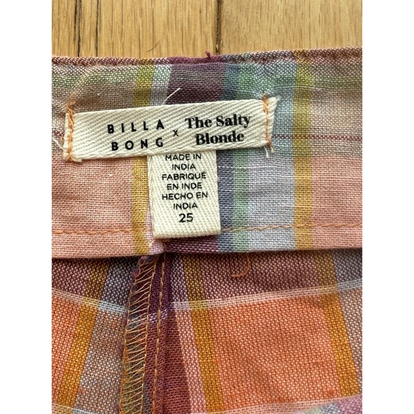 NWT Billabong‎ The Salty Blonde Break Point Plaid Pants Trousers Size 25 /26 - Picture 8 of 11